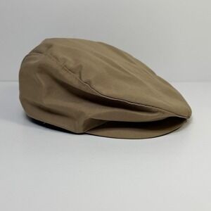 Vintage ACTWU Tan Khaki Flat Cap Scally Newsboy Hat Made‎ in USA Union Heritage